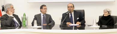 Antonello Arru, Giovanni Melis, Massimo Deiana e Maria Lai